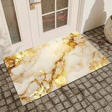 1 pieza Felpudo de bienvenida con patrón de rayas de mármol - Antideslizante, apto para interior/exterior, absorbente de agua y resistente a la suciedad, apto para dormitorio, baño, cocina, entrada - Decoración del hogar lavable, tapete suave y esponjoso para primavera y verano