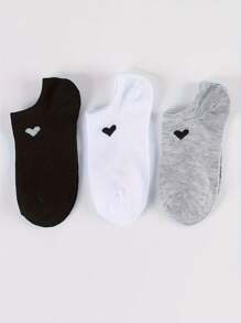 1/6/9/10/15 Pairs Women Cute Solid Heart Boat Socks, Soft & Comfortable, Moisture-Wicking, Suitable For Sports & Casual Wear