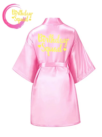 1pc Girls Birthday Bathrobe, Thin Dressing Gown, Pajamas, Nightdress, Wedding, Birthday, Gift, Vacation, Party Home Bathroom Decor Summer Back To School