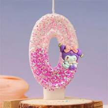 Sanrio 1 Stück Sanrio Comic Hello Kitty Geburtstagkerze, katzenförmige Zahlenkerze, Rosa, mädchenhafte Kuchendekoration Kerze, bezaubernde und süße herzförmige romantische Dinner Kerze, Valentinstag Kuchendekoration, Hochzeit