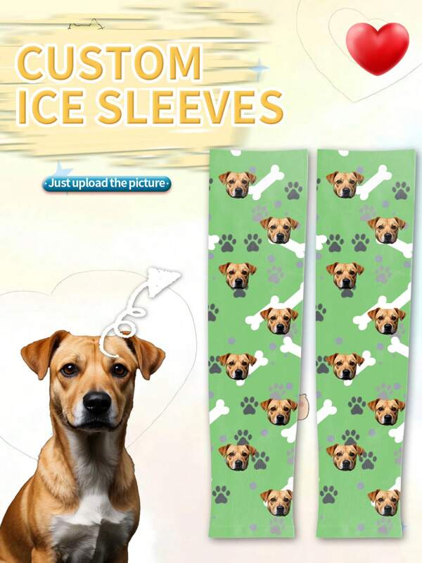 1 Pair Of Customized Face Men's Ice Sleeves, Put Any Face On Socks, Personalized Sleeve Sleeves For With Photos, Interesting Customized Picture Pairs With Medium To Arm Guards, Suitable For Valentine's Day, Birthdays, Gift Giving, And Other Occasions,Personalized