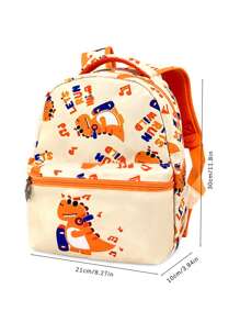 Kindermode Plaatsing Print Volledige Grafische Peuter Kleuterschool Cartoon Dinosaurus Eenhoorn Hart Rugzak, Schattige Ontwerpen Geliefd Bij Kinderen, Perfect Casual Dagrugzak Cadeau Voor Verjaardag, Vakantie