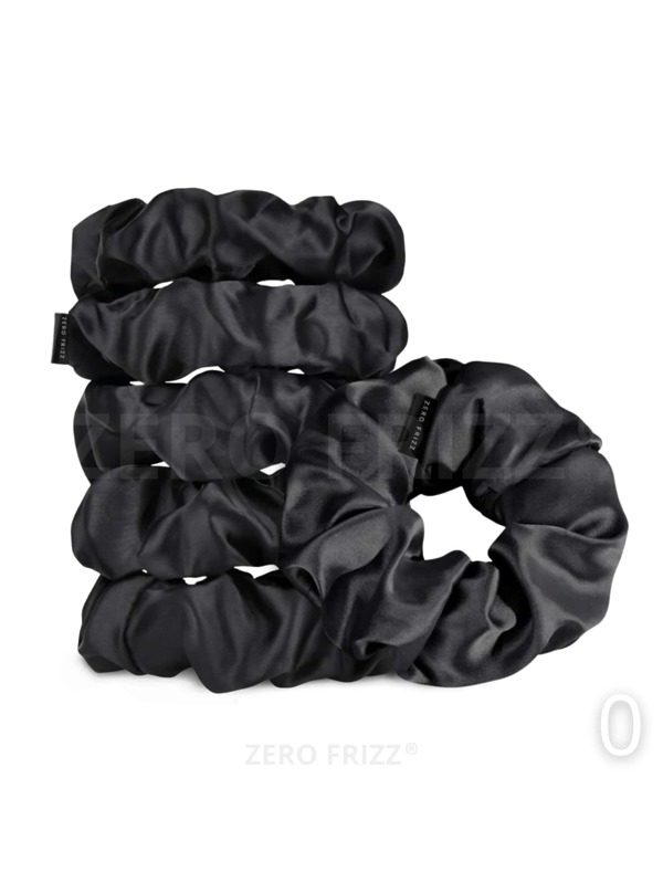 ZERO FRIZZ | Conjunto com 5 Scrunchies de Cetim | Escolha sua cor preferida