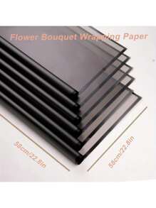 40 Sheets (20 Black+20 White)Of 58 * 58cm Flower Wrapping Paper With Magic Edge Korean Su Paper Waterproof Semi Transparent Rose Fresh Flower Shop Korean Style Paper Suitable For Packaging Paper For Confession, Wedding Anniversary, Graduation Season,Christmas Valentine Day