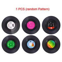 6 pezzi di sottobicchieri in vinile, creativo vintage classico retro, pad riciclato da dischi musicali rock americani, antiscivolo, resistente al calore, isolante, decorazione per la casa