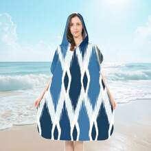 1 halat de baie de schimb, poncho de surf absorbant de apă, halat de baie cu glugă cu uscare rapidă, subțire, ușor, rezistent la vânt și UV, moale și cald, potrivit pentru înot, duș, scufundări, surfing pe plajă, călătorii de vară, vacanță, decor baie, articole esențiale pentru plajă