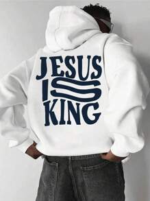 Blusa Moletom Masculino Streetwear Branco Jesus is King Unisex Blusa de Frio - Branco - Visão 1