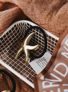 1pc Women's Minimalist Metal Starfish Hair Scrunchie, High-End Ponytail Tie, Fashion Hair Accessories,Gold Hair Head Piece
