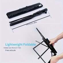 1PC Portable And Adjustable Stable Music Stand With Carrying Bag - Collapsible And Folding Metal Music Sheet Stand With Music Sheet Clip Holder