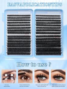 640pcs Eyelash Cluster, D Curl Degree, 640PCS Individual Eyelash Bundles 60D+80D Curling, 8-16mm Length, DIY Eyelash Extensions Natural Look & Super Thick & Smart & Super Soft & Ultra-Light Reusable Single Segment Fake Eyelashes Extension Kit, Suitable For Beginners Daily Life & Wedding & Date & Party & Music Festival & Halloween Use Lash Clusters, Eyelash Clusters, Individual Eyelashes, Lashes, Fake Lashes