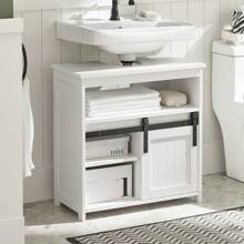 Mueble para Debajo del Lavabo Armario de Baño de Suelo con 3 Estante y 1 Puerta - 1 - Ver 2