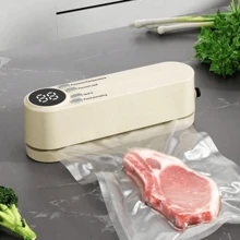 RAF Seladora a Vácuo Portátil Pequena/Uma Máquina de Vácuo Elétrica Portátil e Manual Combinada em Uma, Com Bolsa de Armazenamento a Vácuo e Bolsa de Zíper a Vácuo Reutilizável (Bolsa a Vácuo) para Bolsas de Zíper de Tamanho Grande e Médio, e Uma Máquina de Vácuo Elétrica Portátil. Preservação de Alimentos Portátil e Compacta, Eletrodomésticos de Cozinha
