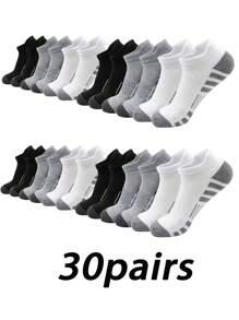 10/20/30 Pairs Breathable And Comfy Men's Crew Tennis Socks For Outdoor And Casual Wear, All-Season Unisex Tennis Socks