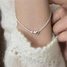 Heart Bead Bracelet For Women, Delicate & Minimalist Chain Design, Unique Niche Product, Suitable As Birthday Gift For Girlfriend