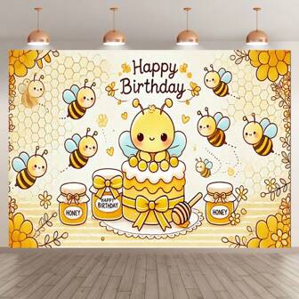 قطعة واحدة من خلفية قماشية مزينة بنحلة عيد الميلاد السعيدة، يمكن استخدامها كخلفية ديكور لجدران المنزل أو كجدارية، مناسبة لتزيين المناسبات والأعياد والحفلات وديكور الحدائق والغرف