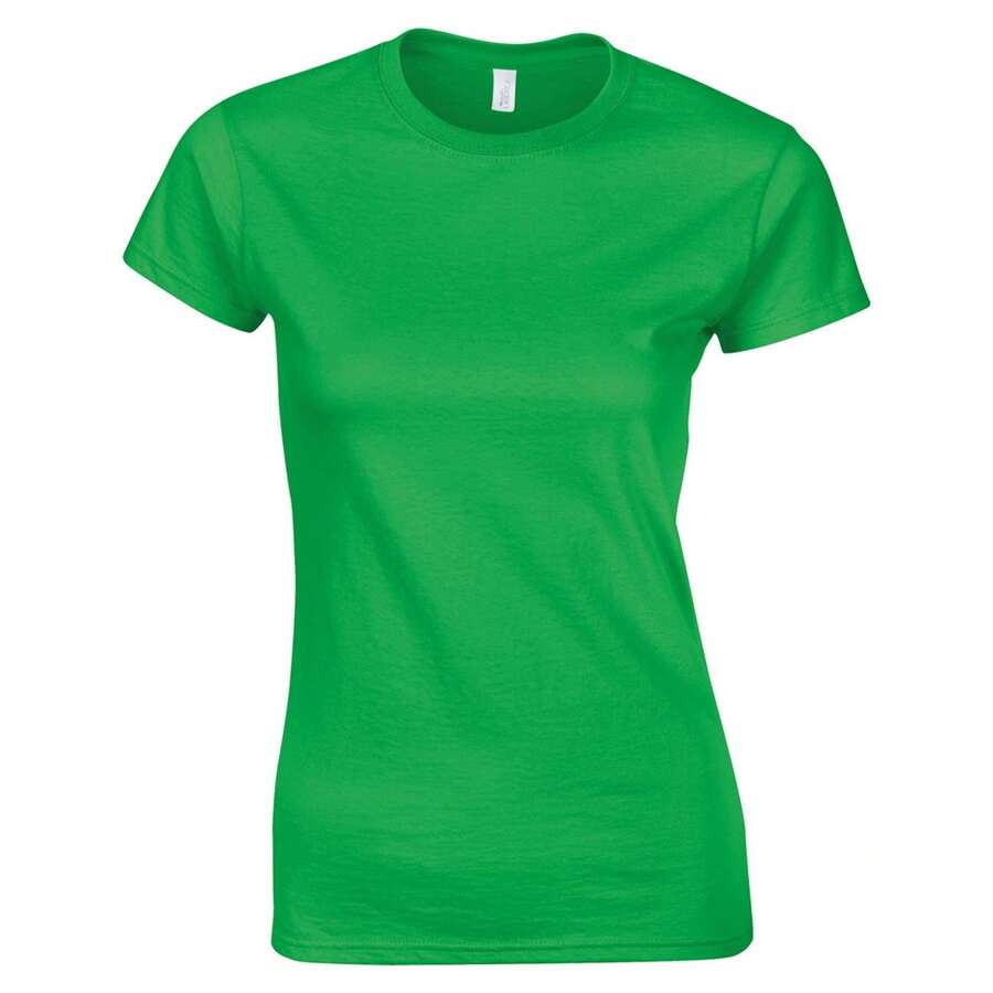 Gildan Womens/Ladies Softstyle Plain Ringspun Cotton Fitted T-Shirt (Irish Green) - Green - View 1