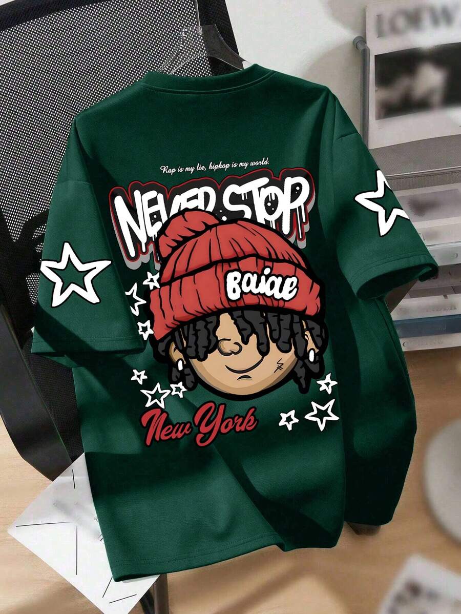 Tween Boy Cartoon Boy Print Crew Neck T-Shirts Summer Boy's Casual Tee Soft Tops,Young Boys/Teen Boys/Tween Boys With Comfortable, Fashionable, Casual, Tops