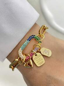 Dây chuyền chữ cái A-Z STYLEVER 1 chiếc, khóa vặn mạ vàng, dây leo nhiều màu sắc, dây thép không gỉ, thích hợp cho các dịp lễ hội và đeo hàng ngày. - Vàng - Xem 16