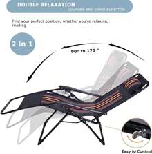 PERRTWDLF Lettino prendisole pieghevole, cuscino per lettino da giardino per 2 persone, lettino prendisole pieghevole, lettino da giardino, capacità di carico 160 kg, con portabicchieri (Nero 2)