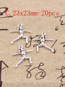 Charms Gymnastics Player Gymnast Sporter Silver Color Pendants