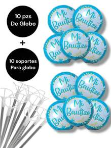 10 globos mas soportes