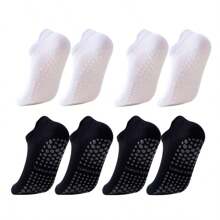 4 Pairs Women's Multicolor Non-Slip Yoga Socks With Gripping, Suitable For Pilates, Ballet, Fitness, Gripping Socks - Multicolor - View 16