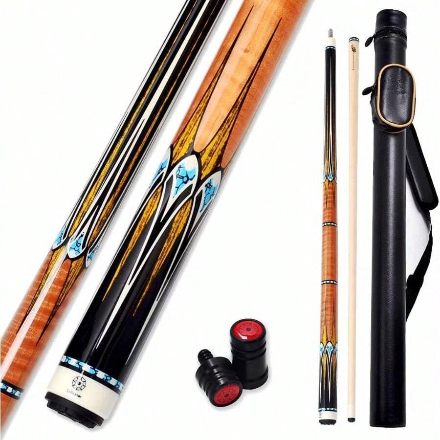 Collapsar CXL Pool Cue With 1X1 Hard CaseLow Deflection Shaft 13mm Black Tip Billiard Ques Sticks 58" 2-Pieces 19-21 Oz Professional Pool Stick Set - CXL300+JointProtector+HardCase - View 1