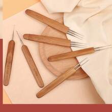 3pcs Dreadlock Crochet Hooks, 0.5mm, Durable Dreadlock Crochet Hooks With Interlocking Tool, Ideal For Maintaining Genuine Dreadlocks - Brown - View 4