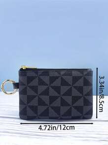 Women's Mini Cute Plaid Print Coin Purse With Detachable Keychain Multifunction Card Holder Key Pouch Portable Zippered Coin Bag Earphone Bag For Women Wallet Mini Wallet Purse Wallet Coin Wallet Wallet - Multicolor - View 7