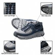 Skechers 轻便减震男士休闲鞋，日常，健身，户外徒步 237622-GYNV - 灰色/海軍藍 - 查看 6