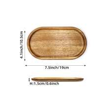 Bandeja de servir de madera de acacia natural, decoración rústica minimalista para el hogar, bandeja para sushi, pastel, pan, café, té y barbacoa