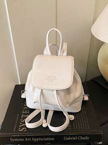 Small Niche Design Women 2-Way Bucket Bag, Fashion Backpack, Versatile For 2025 - White - View 2