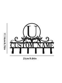 Personalized Key Holder Wall Mount - Custom Family Name Key Holder For Wall, Metal Key Rack Hook Organizer, Coat Rack, Key Hanger Wall Decor For Kitchen, Entryway, Bedroom, Hallway,Chic Autumn