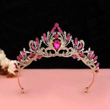 1pc Crown Headpiece For Women, Suitable For Bride, Princess, Stage Performance, Royal Bridal Wedding Party Headband Halloween - Gold - View 6