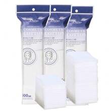 1000 piezas Almohadillas faciales de maquillaje delgadas, almohadillas cuadradas para remover maquillaje de labios y ojos, almohadillas para remover esmalte de uñas, de tela no tejida, suaves y sin pelusa