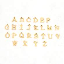 1件简约时尚蝴蝶结字母不锈钢金色唇链手链，女士款