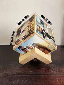 1 pièce Cube photo pliable en bois personnalisé avec 11 photos, cube magique personnalisé pour anniversaires, fête des mères, anniversaires, fête des enfants, fête des pères, remise des diplômes, mariages, pendaison de crémaillère, décoration pour salle à manger, salon, chambre, salle de thé, bureau, Saint-Valentin, cadeau pour lui et elle