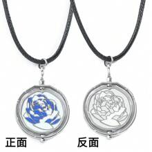 New Arcane2 Jinx Blue Rotating Rose Pendant Necklace Game Peripherals Cosplay Accessories Men's And Women's Jewelry Gifts Valentines,Mom,Mother,Mother's Day,Gift - Flower - View 1