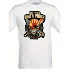 Plus Size Mens Alphabetic Graphic Print Tees - Soft Crew Neck, Comfort Fit, Slight Stretch Knitted Fabric, Casual Summer T-Shirts For Adults - White - View 1