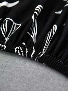 1 Stück digitaldruck Sofakissenbezug, Schwarz-Weiß Blättermuster, hoch elastisch, kratz- und staubfest, abnehmbar und waschbar, geeignet für Wohnzimmer, Schlafzimmer, moderne Dekoration, ganzjährig