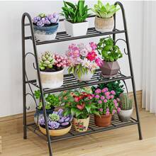 Metall Pflanzenständer Indoor, 3 Ebenen Metall Pflanzen Regal Outdoor, Mehrfachblumenhalter Rack, platzsparende dekorative Leiter gestuftes Blumen Pflanzgefäß Rack für Balkon Wohnzimmer Terrasse Garten