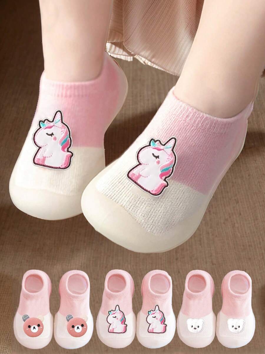 1 Pair Baby Socks Shoes Baby Toddler Shoes Non-Slip Baby Cartoon Animal Breathable Indoor Soft Bottom Shoes Children's Socks Shoes - Multicolor - View 1