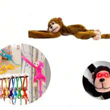 Macaco Pelúcia Com Som E Luz De Pendurar Antialérgico Grita Brinquedo Divertido - Amarelo - Visão 3