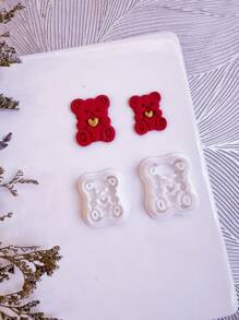 2pcs Care Bear Clay Cutters | Cartoon Theme Clay Cutters | Boho Clay Cutter | Flower Cutters For Earring Making | Clay Earring Cutters | Polymer Clay Tools |Polymer Clay Cutter For Jewelry Making | Jewelry Making Kit - White - View 4
