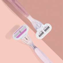 jifuli Lâmina de Barbear Manual de Segurança para Depilação Maiô Bikini Feminino, Cabeça de Barbeador Substituível com Lâmina de Aço Inoxidável de 3 Camadas