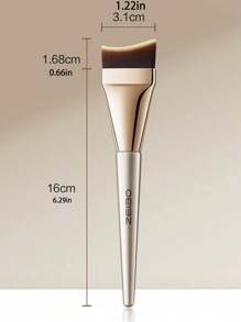 1 pieza Brocha de maquillaje base extra fina y sin descascarillado, de forma de luna creciente plana y afilada para un maquillaje de base perfecto, brocha para correctores