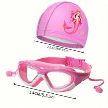 1pc Children's Clear Large Frame Swimming Goggles, Waterproof Non-Slip Swimming Cap, For Summer Swimming Pool, Beach, Surfing, - Multicolor - View 8