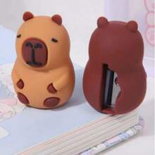 1 Pc Cute Capybara Design Manual Pencil Sharpener, Random Color & Style, Cartoon Handheld Pencil Sharpener Suitable For School & Office Use, For Pencils & Makeup Pencils, Compact Student Pencil Trimmer, Desk Decoration Portable Pencil Trimmer, Kids Learning Supplies Prize, Loved By Boys, Girls, School Supplies Back To School - Multicolor - View 8