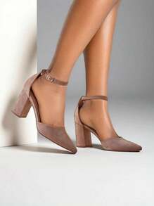 Women's -Suede Pumps - Khaki - View 1