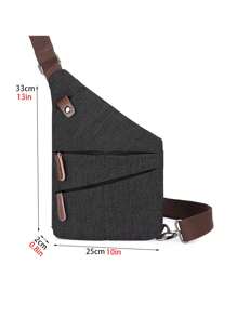 1pc Anti-Theft Sling Bag, , Multi-Pocket Crossbody Bag, Ultra Thin Crossbody With Adjustable Strap, Waist/Underarm Invisible Crossbody Pouch, Theft-Proof Bag Belts - Black - View 3